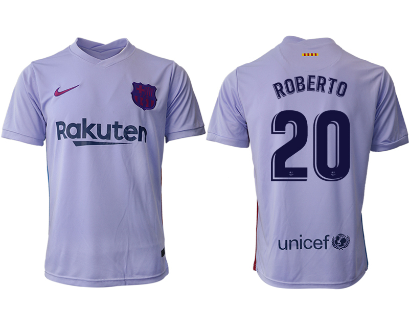 Men 2021-2022 Club Barcelona away aaa version purple #20 Soccer Jersey->barcelona jersey->Soccer Club Jersey